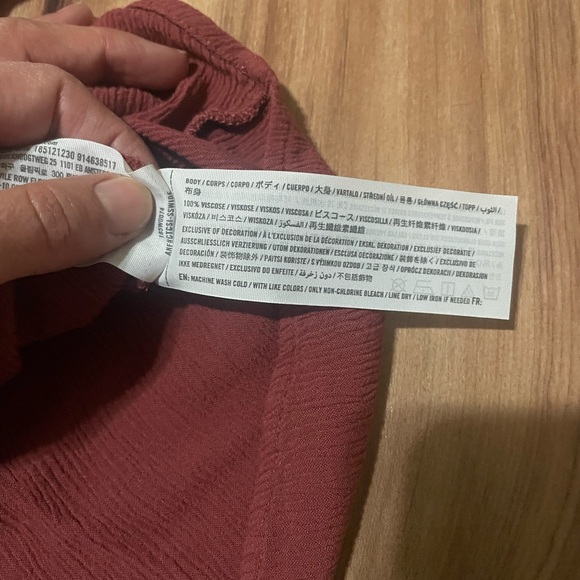 Abercrombie & Fitch Women's burgandy Wide Leg Pants & Top Set Sz S - Picture 4 of 11